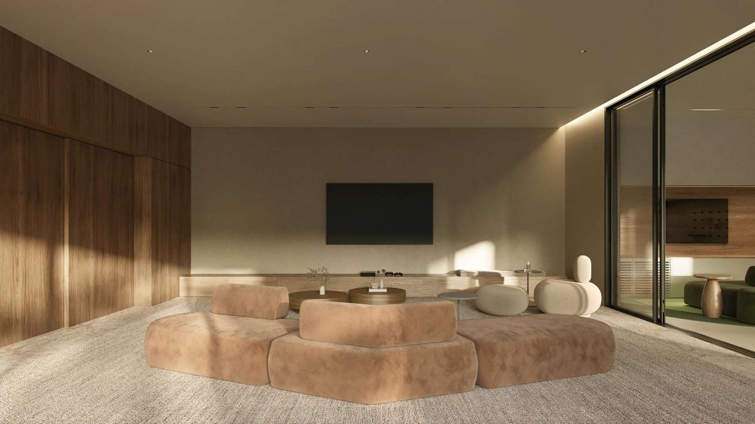 Lounge de convivência da Chácara Kantuá