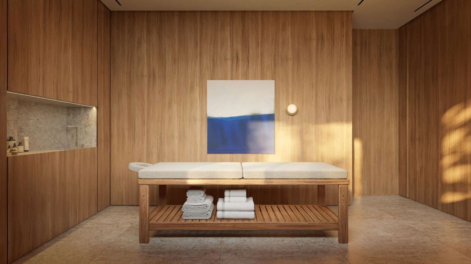 Sala de massagem da Chácara Kantuá